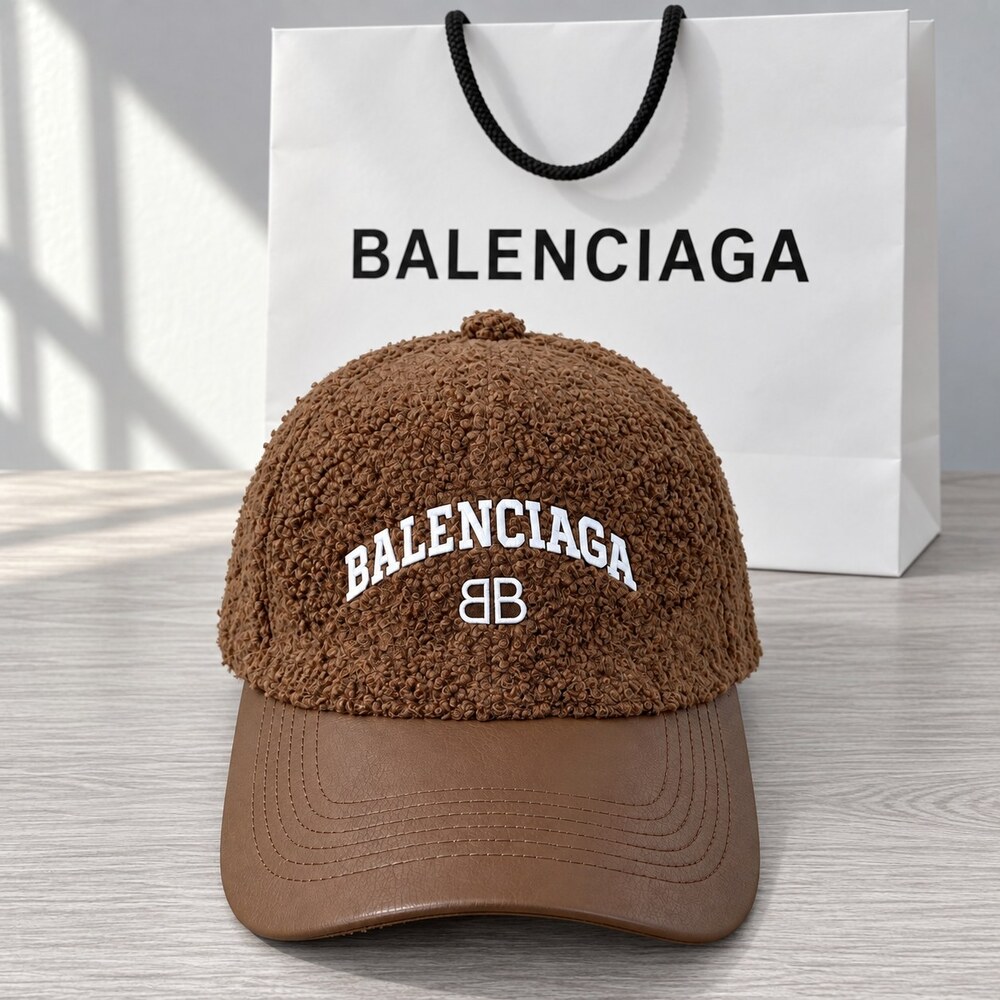 Balenciaga Teddy Leather Brown Cap